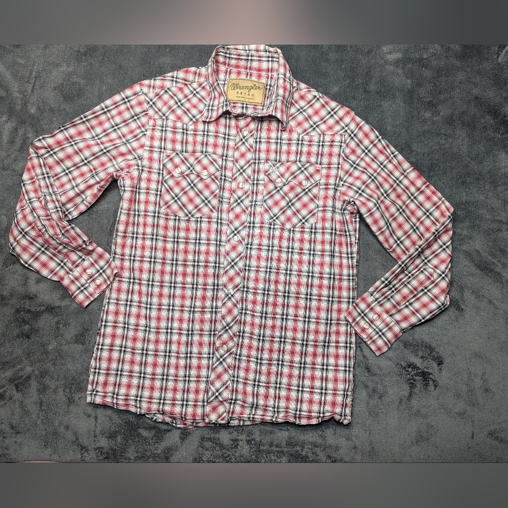 Wrangler Retro Pearl Snap Western Rodeo Shirt 10 12 #397